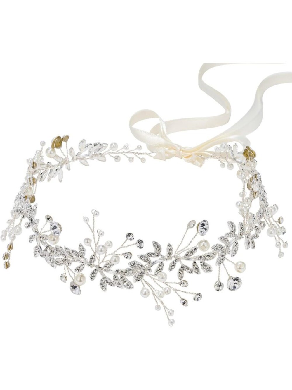Elegant Silver Bridal Headband - Stunning Wedding Hair Accessory for Brides